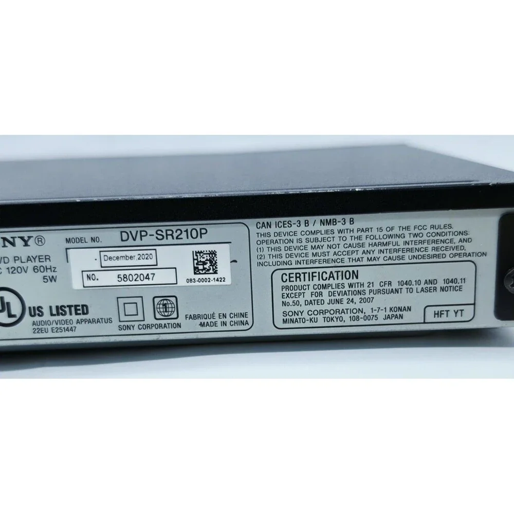 Sony DVP-SR210P DVD Player Bundle with Remote - Streets of Fire, Wild Hogs DVDs